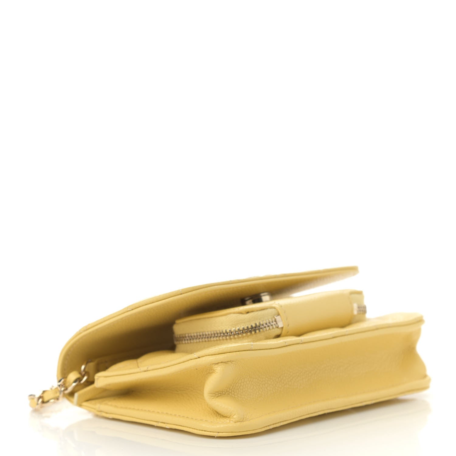 Chanel Caviar Quilted Business Affinity Clutch With Chain Flap Yellow 4 of 12