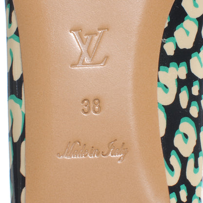 Louis Vuitton Patent Leopard Ballet Flats 38 Blue Infini 8 of 8