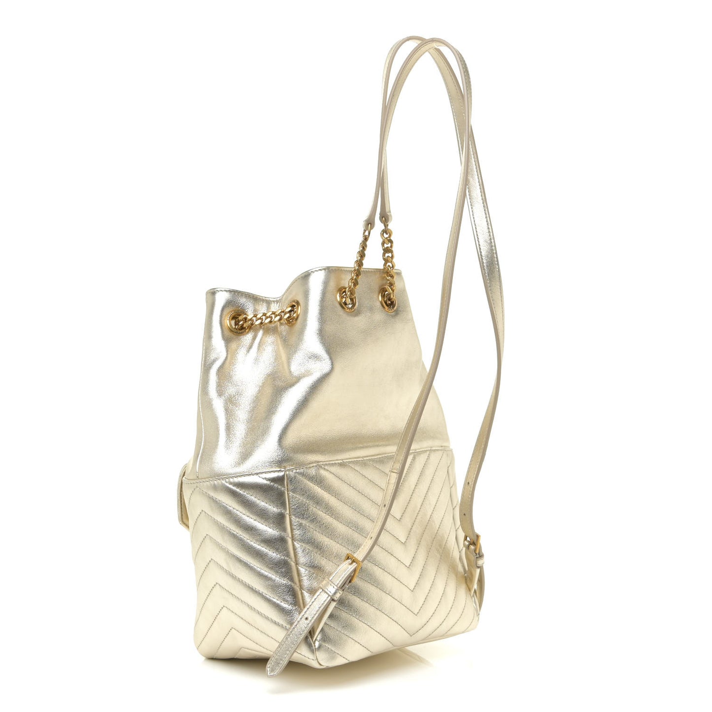 Lambskin Matelasse Monogram Joe Backpack Pale Gold
