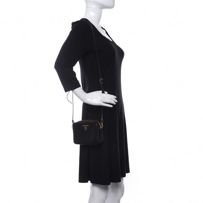Prada Saffiano Lux Small Camera Crossbody Bag Black 2 of 9