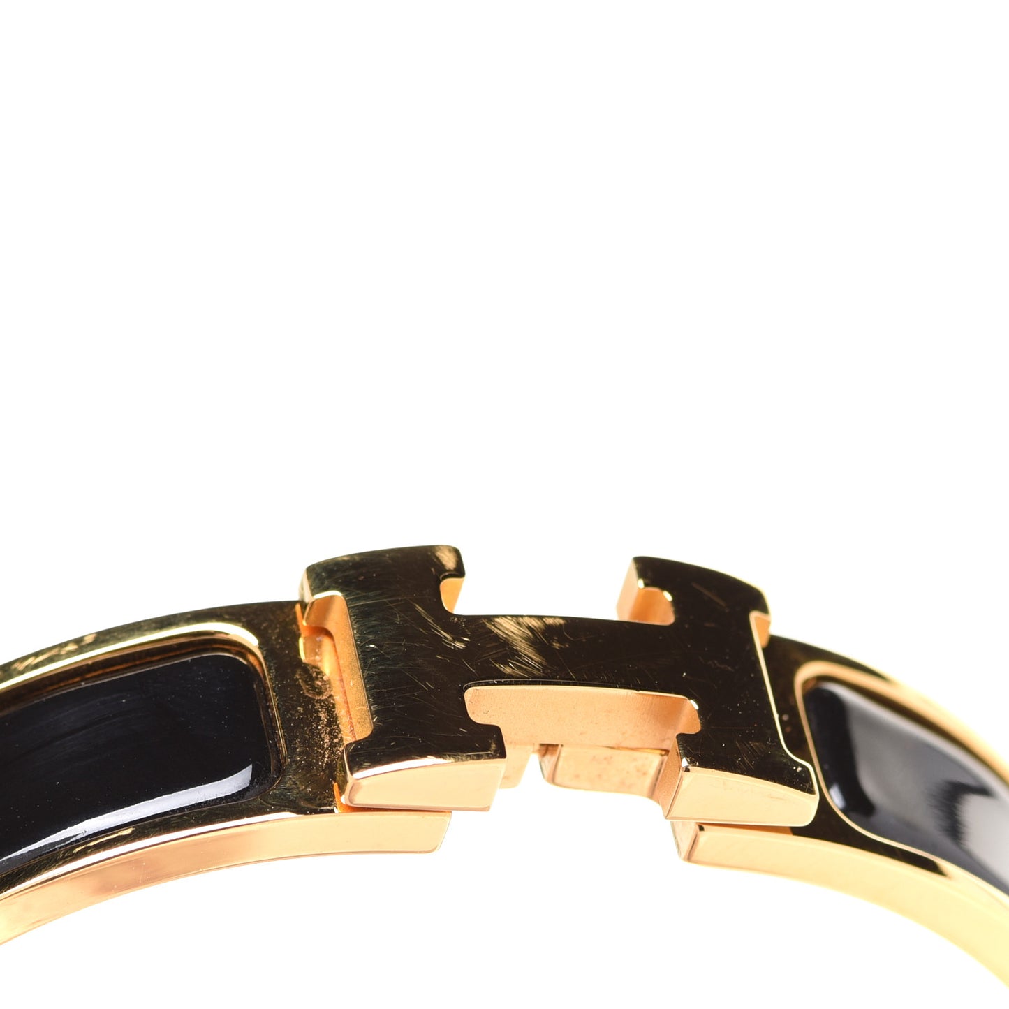 Enamel Narrow Clic Clac H Bracelet PM Black