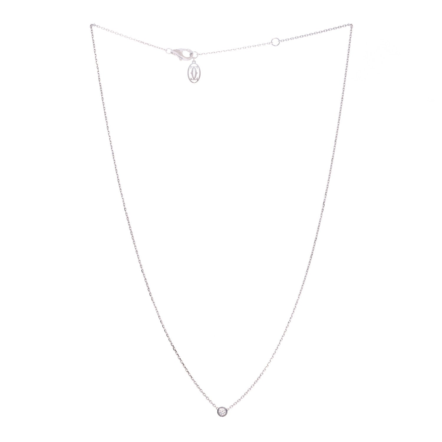 Cartier 18K White Gold Diamond XS D'Amour Pendant Necklace 3 of 6