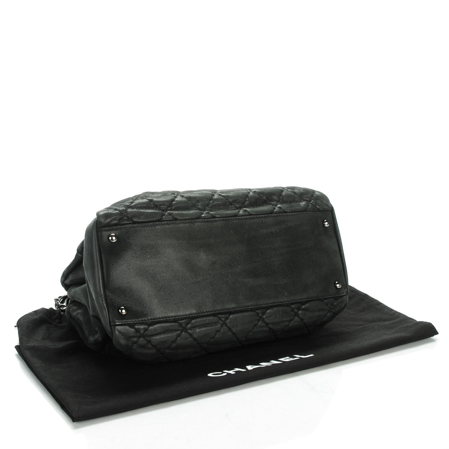 Chanel Iridescent Calfskin Quilted Large Just Mademoiselle Dark Grey 4 of 7