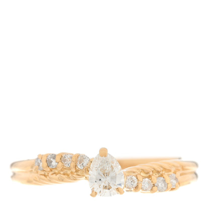 Parker & West by FASHIONPHILE 18K Yellow Gold Diamond .28ct Pear Cut Ring 52 6 1 of 10