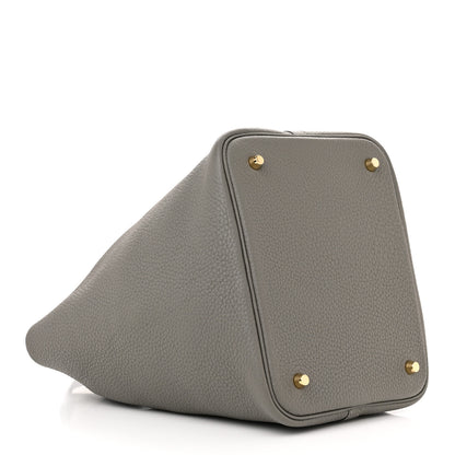 Hermes Taurillon Clemence Picotin Lock 22 MM Gris Meyer 4 of 12