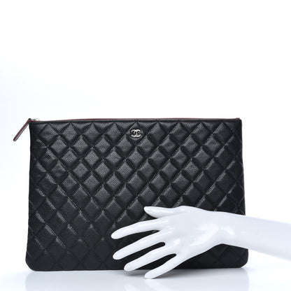 Chanel Caviar Quilted Large Cosmetic Case Black 2 of 7