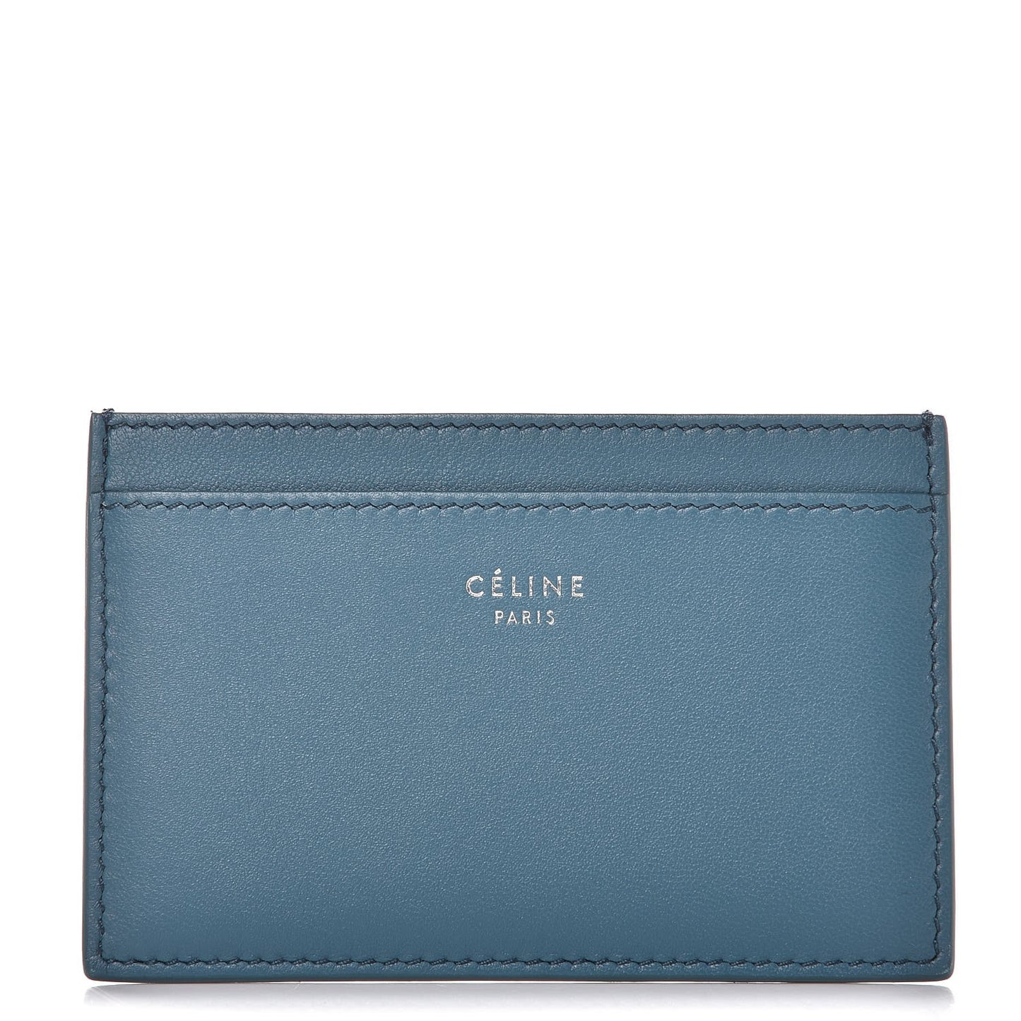 Smooth Lambskin Bi-Color Solo Card Holder Orage Black