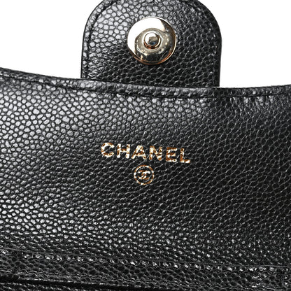 Chanel Caviar Quilted Flap Card Holder On Chain Black 6 of 11