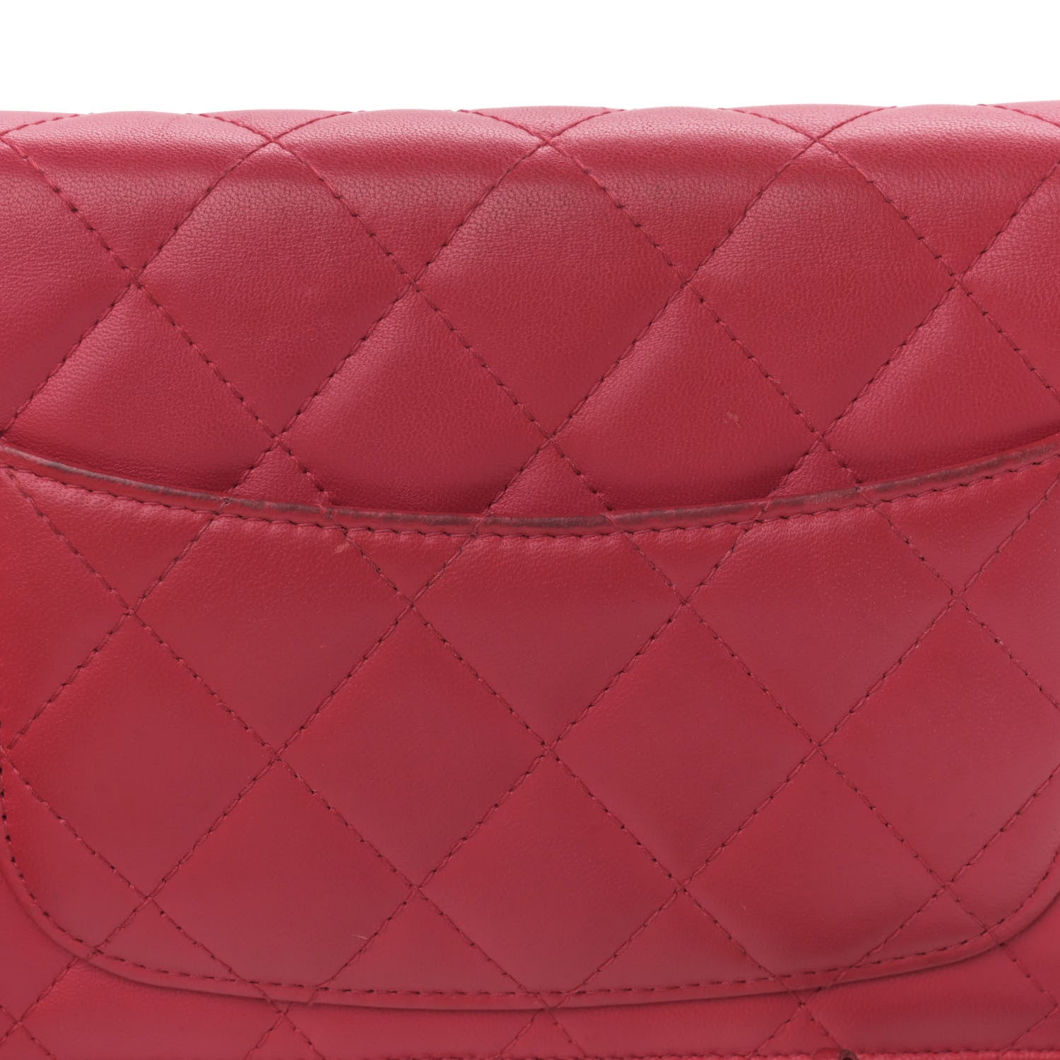 Chanel Lambskin Quilted Wallet On Chain WOC Dark Pink 11 of 15