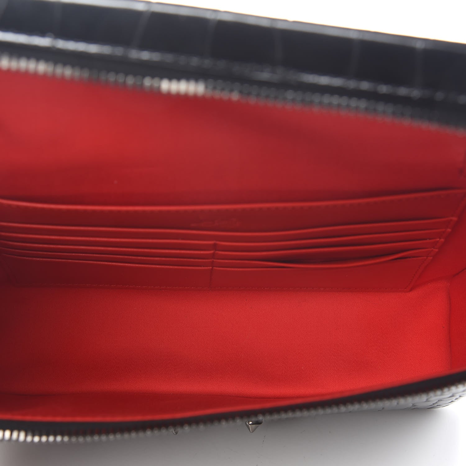Christian Louboutin Crocodile Embossed Calfskin Kypipouch Travel Toiletry Case Black 5 of 9