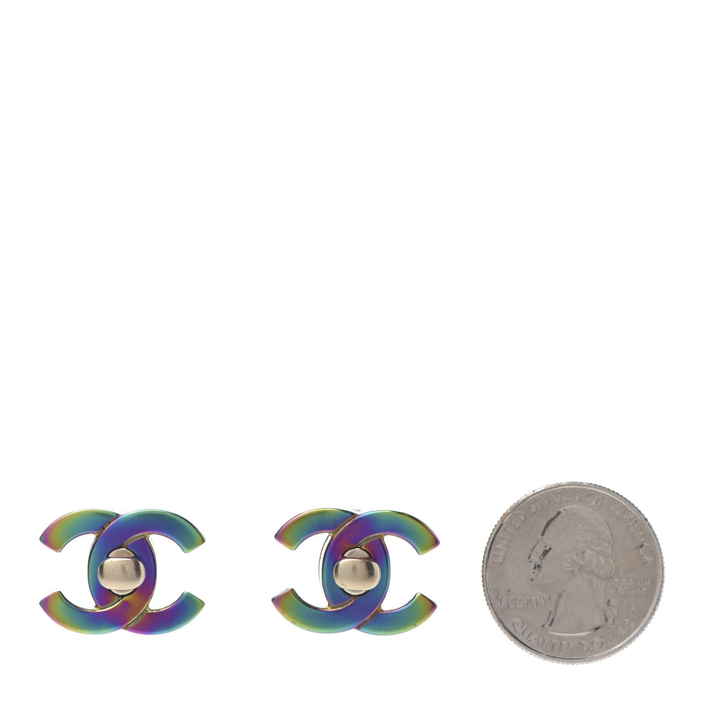 CC Earrings Gold Rainbow