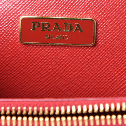 Prada Saffiano Micro Galleria Double Zip Tote Fuoco 7 of 12