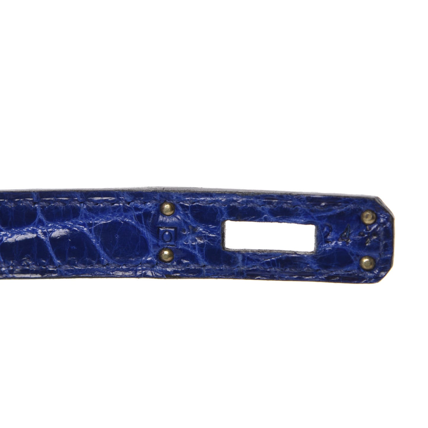 Shiny Niloticus Crocodile Kelly Cut Pochette Bleu Electrique