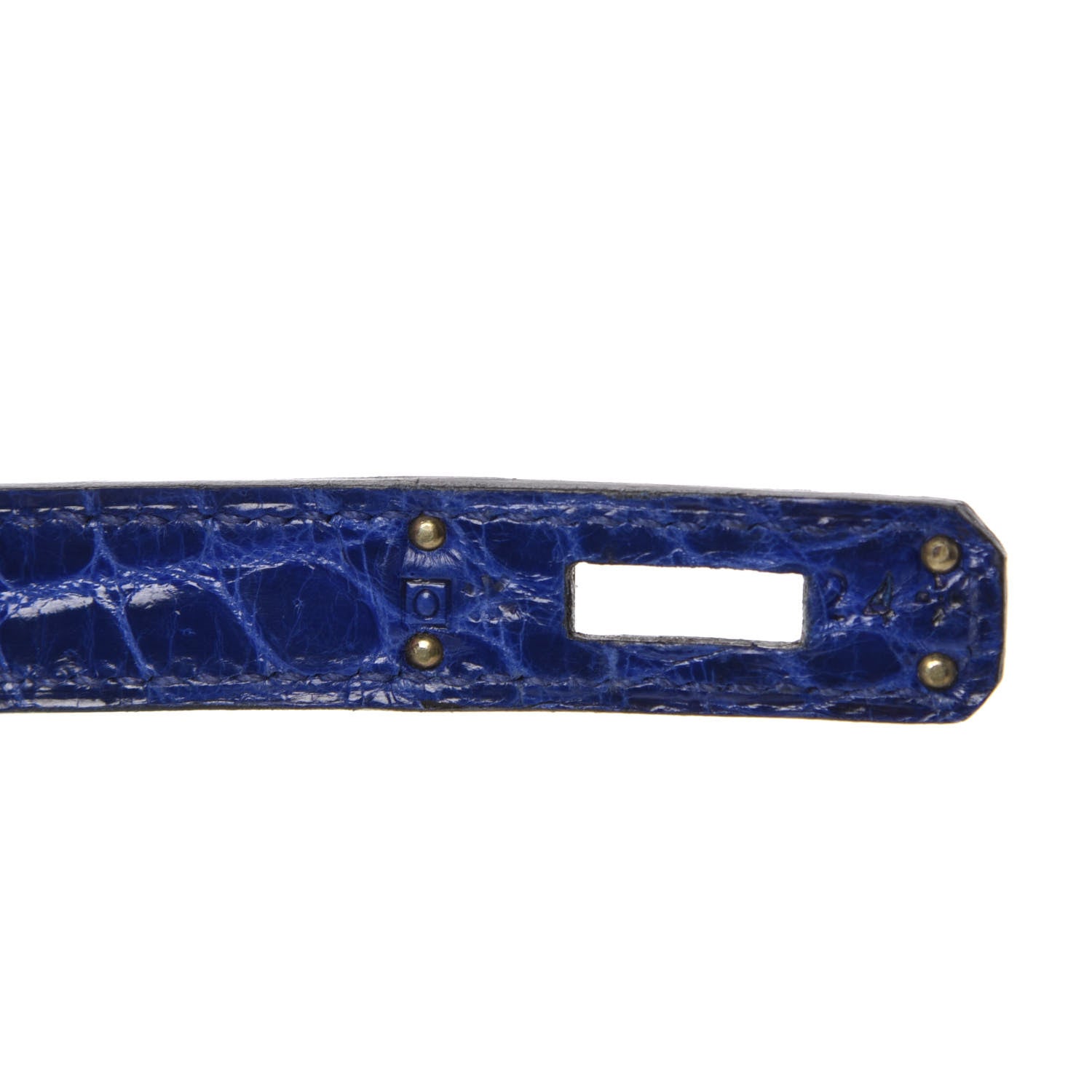 Hermes Shiny Niloticus Crocodile Kelly Cut Pochette Bleu Electrique 25 of 29