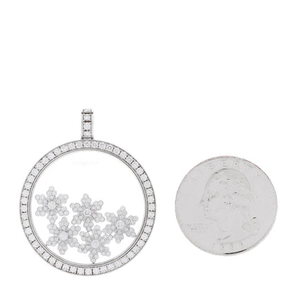 Chopard 18K White Gold Diamond Happy Diamonds Five Snowflake Pendant 2 of 5