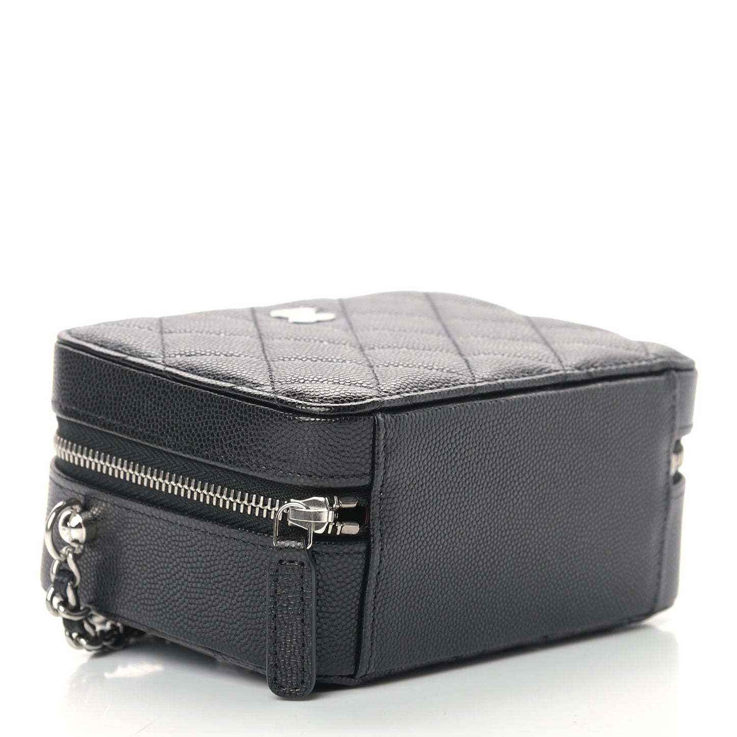 Caviar Quilted CC Vanity Case With Chain Black