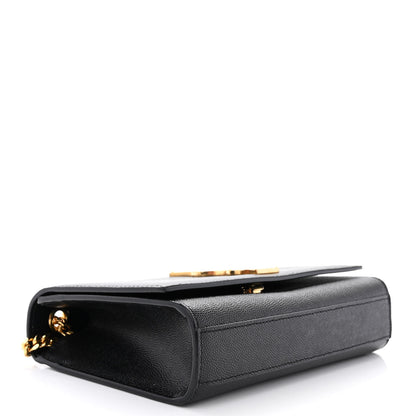 Saint Laurent Grain De Poudre Small Monogram Kate Satchel Black 4 of 9