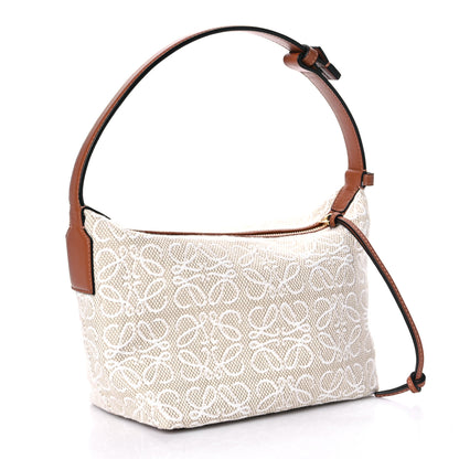 Loewe Jacquard Anagram Calfskin Small Cubi Bag Ecru Tan 3 of 9
