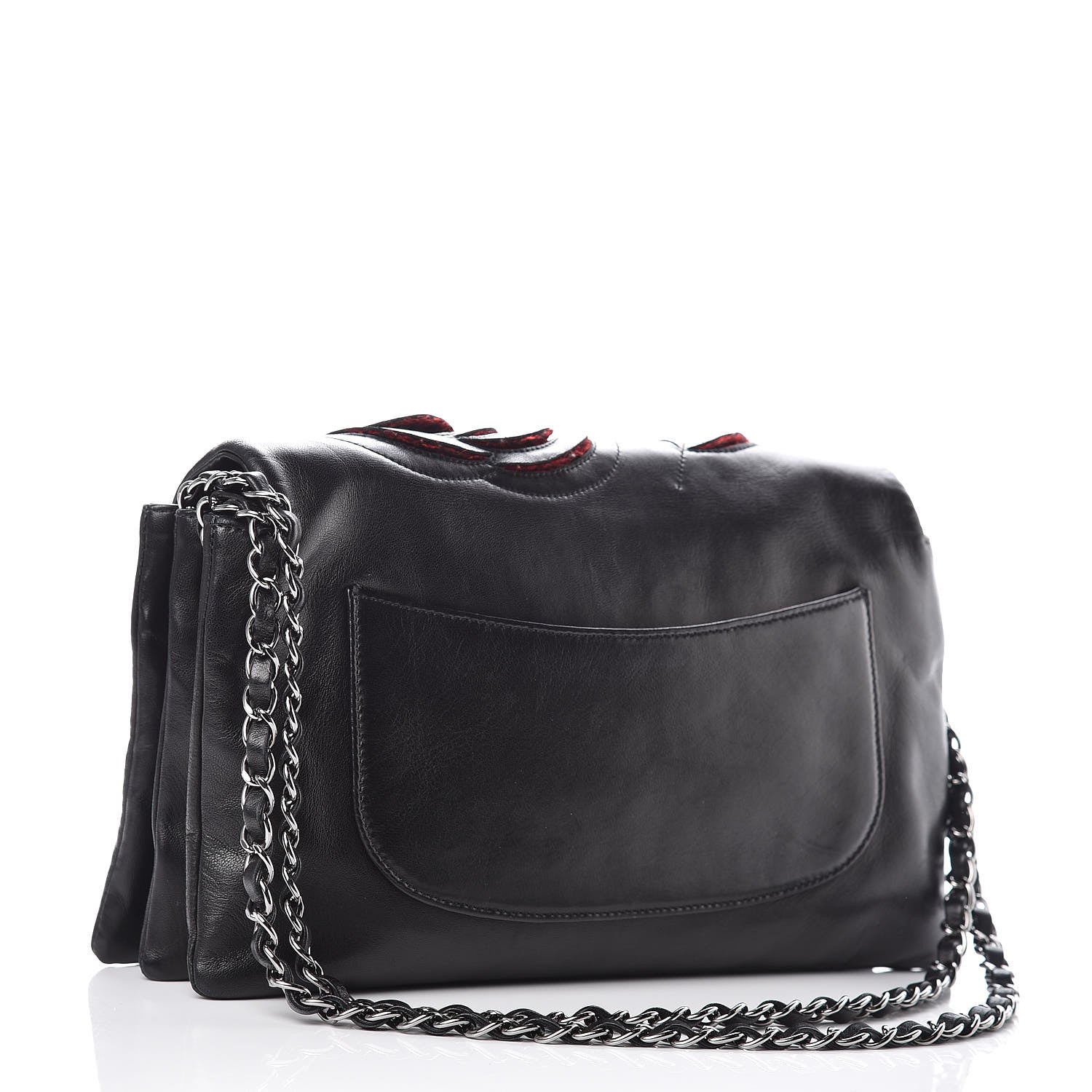 Chanel Lambskin Tweed Large Camellia Petals Flap Black 3 of 19
