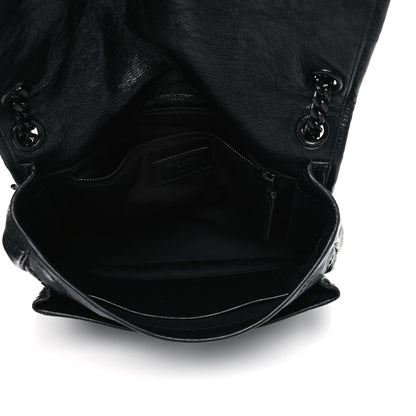 Saint Laurent Crinkled Calfskin Matelasse Monogram Medium Niki Chain Satchel Black 4 of 8