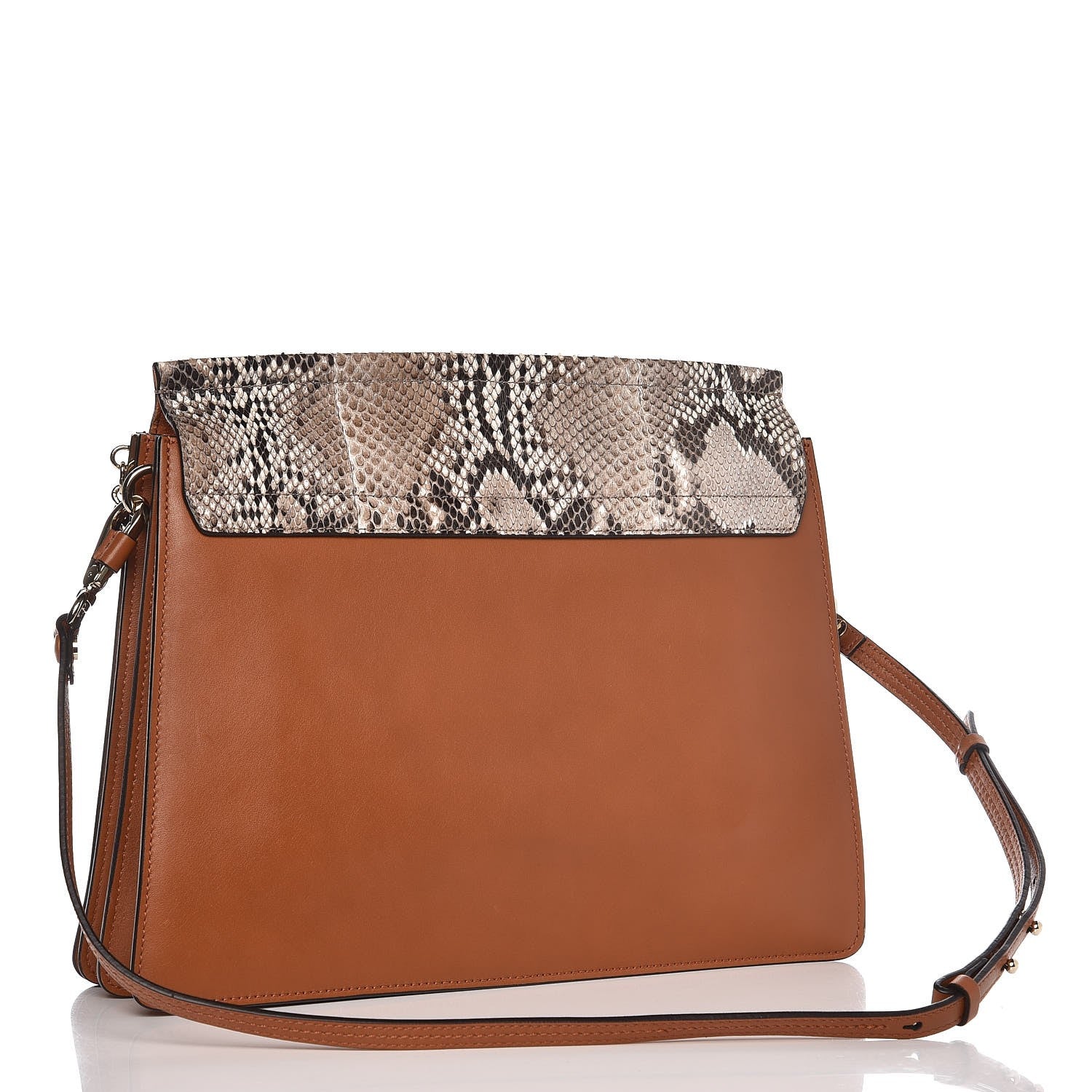 Chloe Python Suede Medium Faye Shoulder Bag Tannish Red 3 of 9