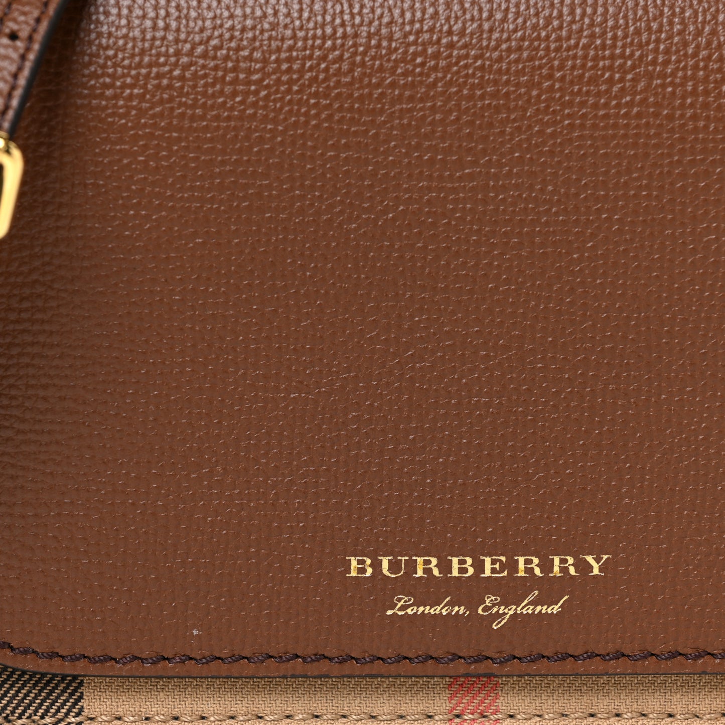 Derby Calfskin House Check Mini Hampshire Crossbody Tan
