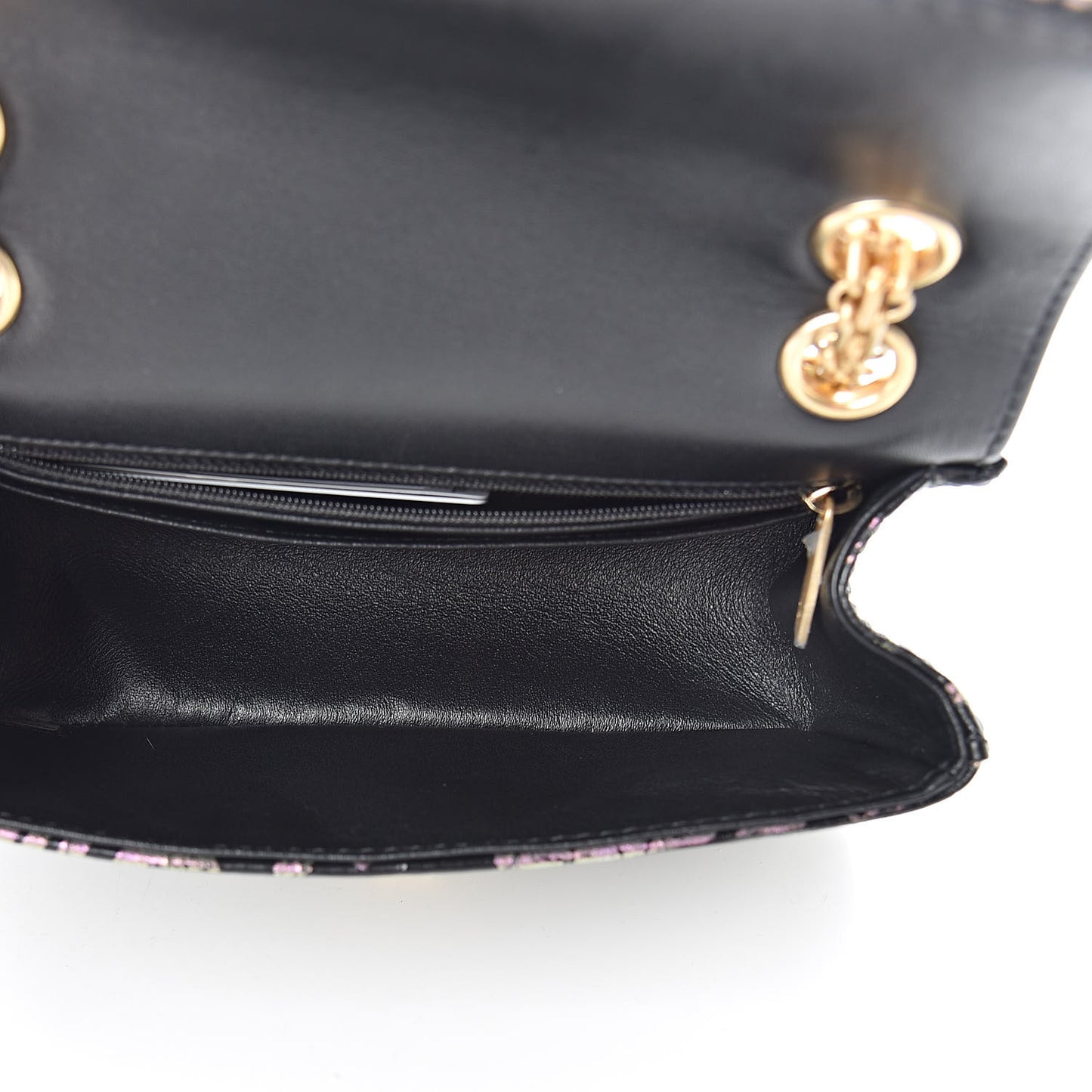 Calfskin Crocodile Embossed Graffiti 2.55 Mini Cocodile Reissue Flap Black Pink