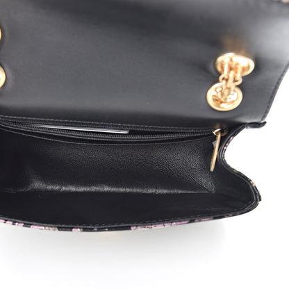 Chanel Calfskin Crocodile Embossed Graffiti 2.55 Mini Cocodile Reissue Flap Black Pink 5 of 11
