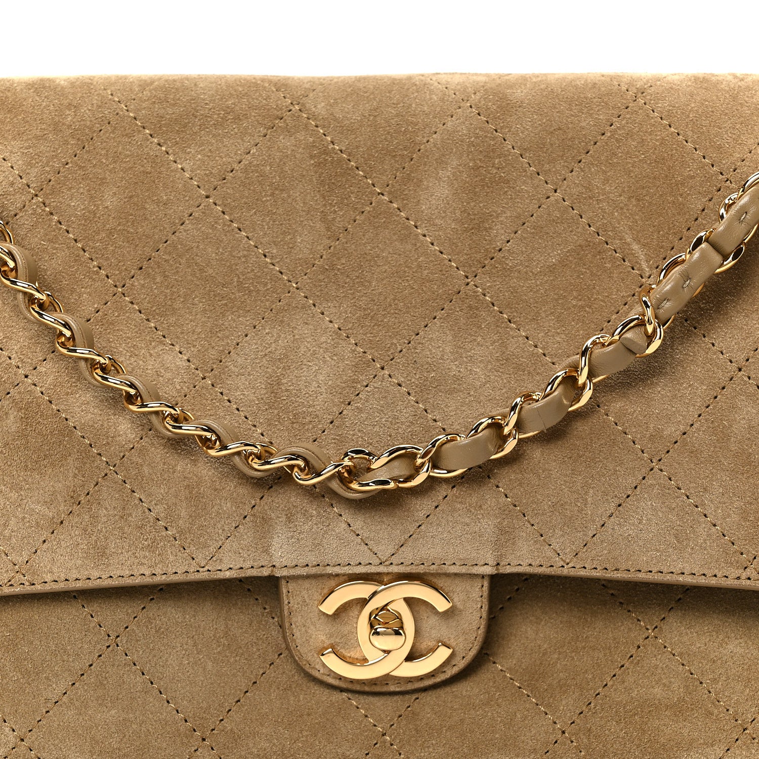 Chanel Suede Calfskin Small Souplissimo Maxi Flap Dark Beige 7 of 9
