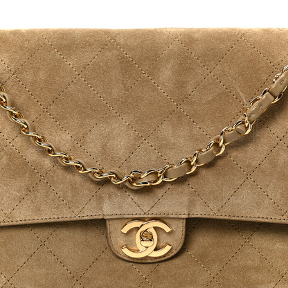 Chanel Suede Calfskin Small Souplissimo Maxi Flap Dark Beige 7 of 9