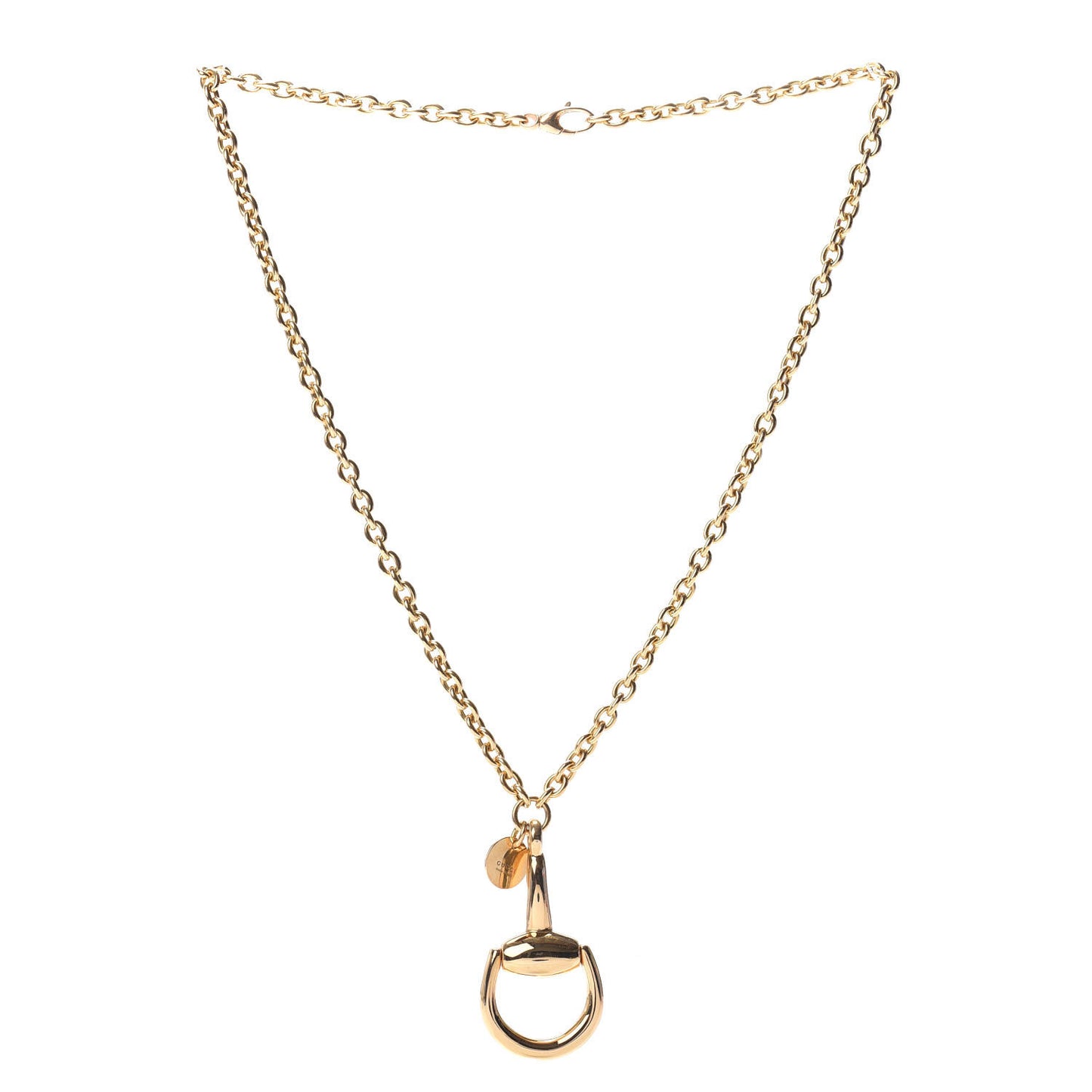 18K Yellow Gold Horsebit Pendant Necklace