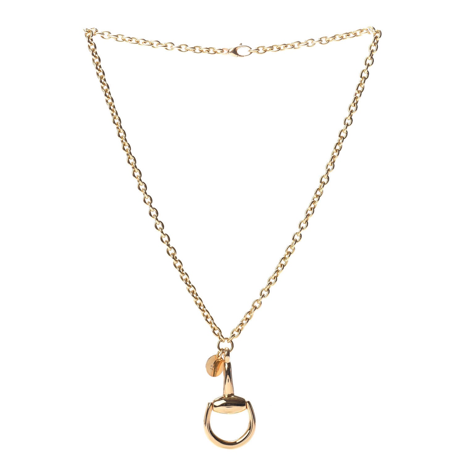 Gucci 18K Yellow Gold Horsebit Pendant Necklace 3 of 5