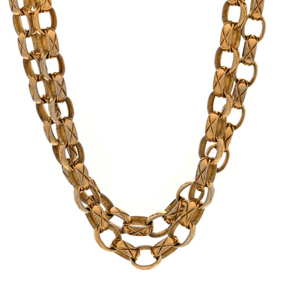 Chanel Metal Quilted Link Necklace Gold 1 of 5