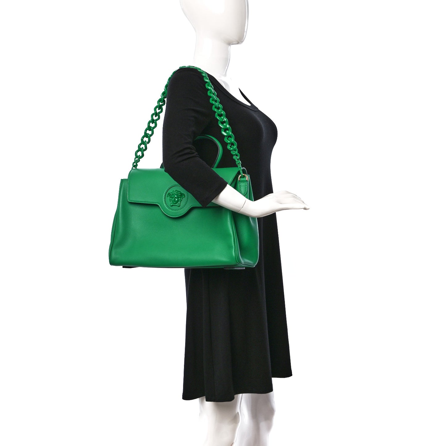 Calfskin Large La Medusa Bag Green