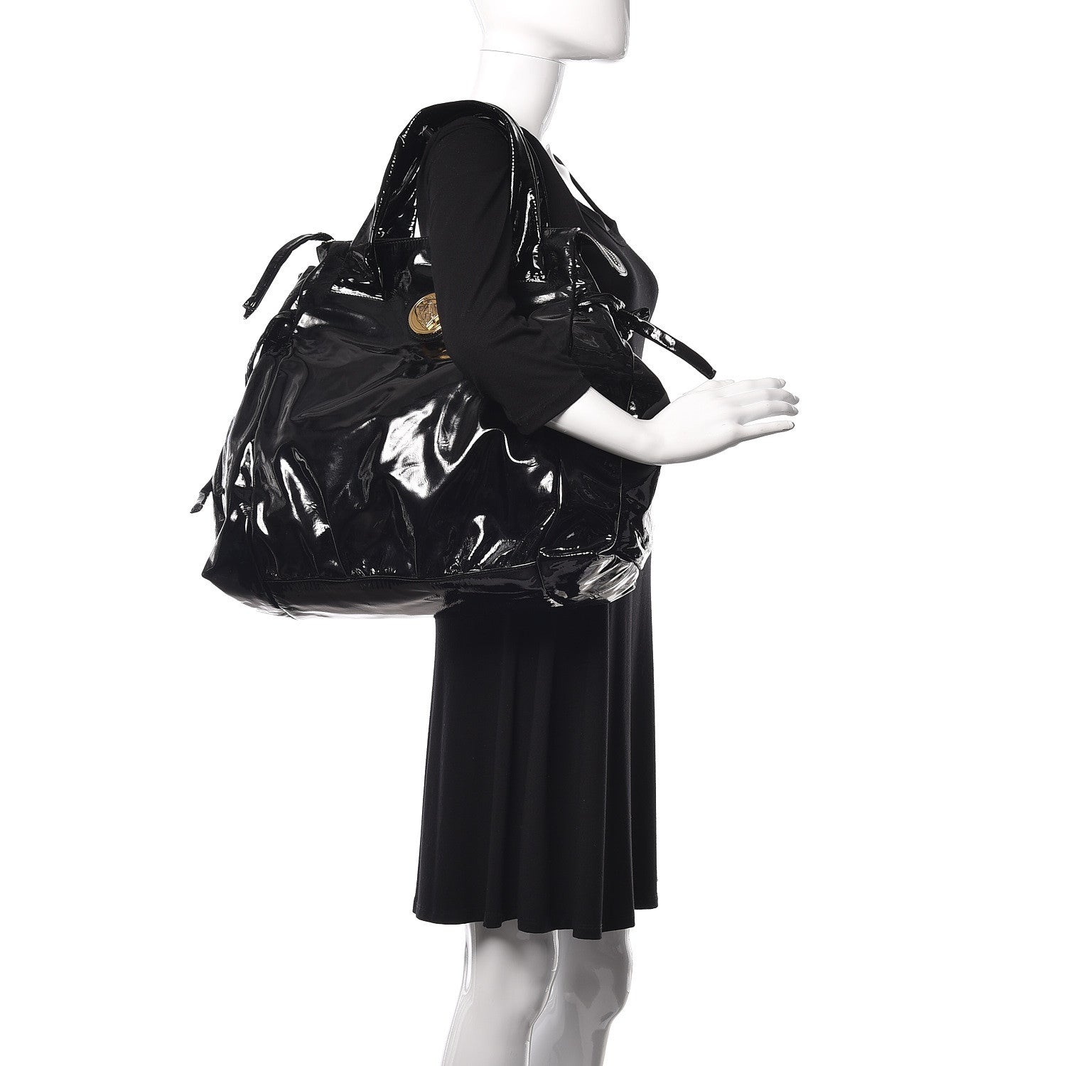 Gucci Patent Large Hysteria Tote Black 2 of 12