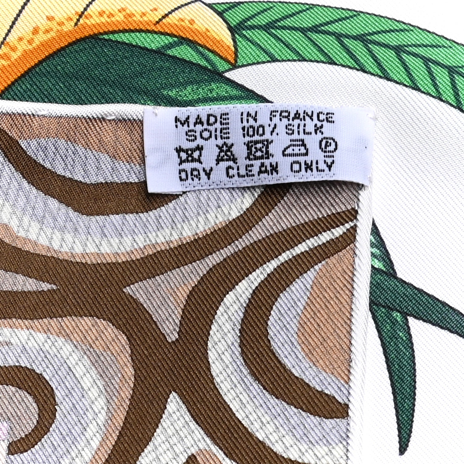 Hermes Silk La Marche Du Zambeze Scarf 90 Rose Pale Vert Jaune 6 of 6