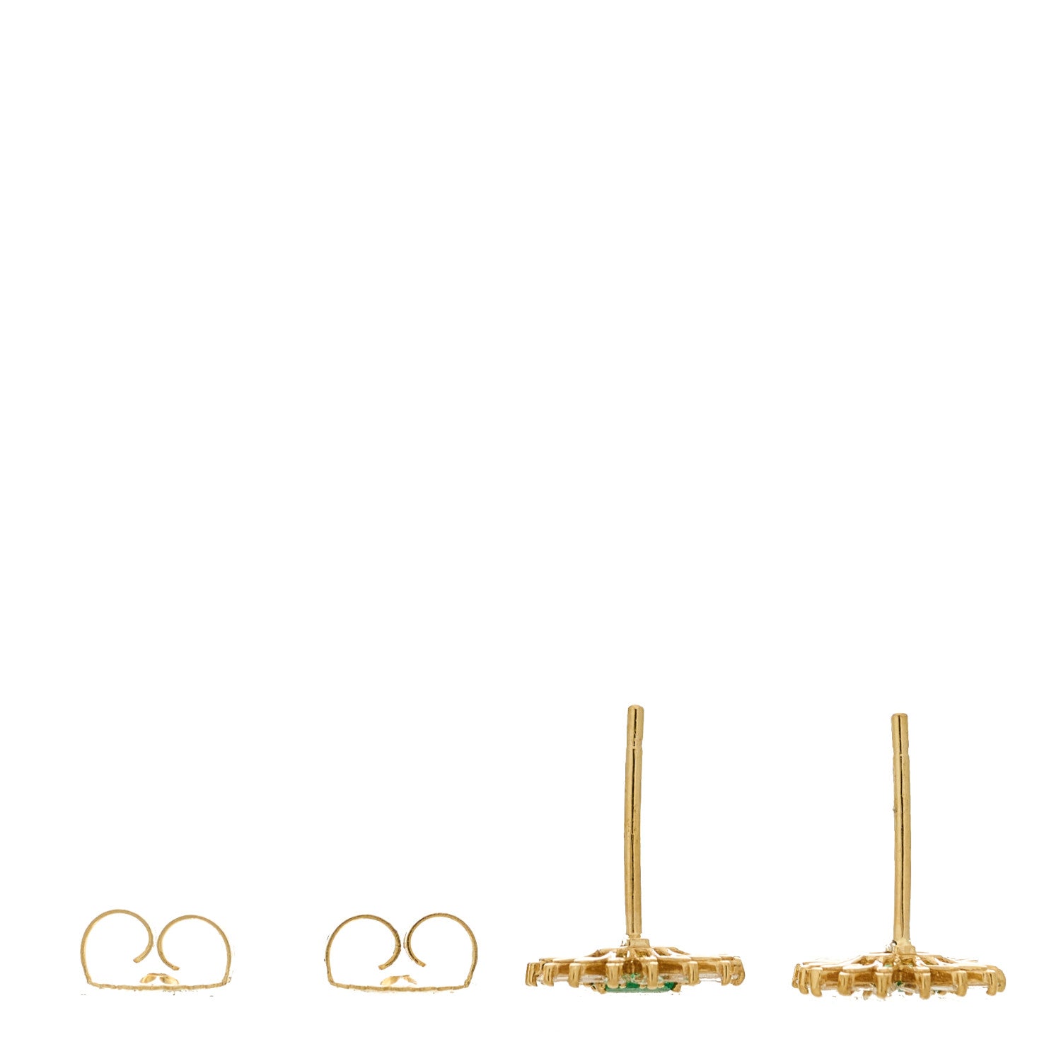 Suzanne Kalan 18K Yellow Gold Diamond Emerald Bold Spark Stud Earrings 4 of 6