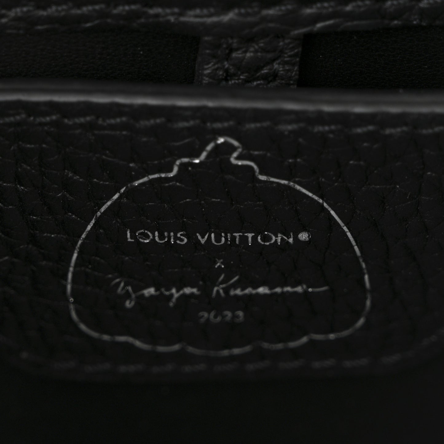 LV X YK Taurillon Inlaid Kusama Flowers Capucines BB Black