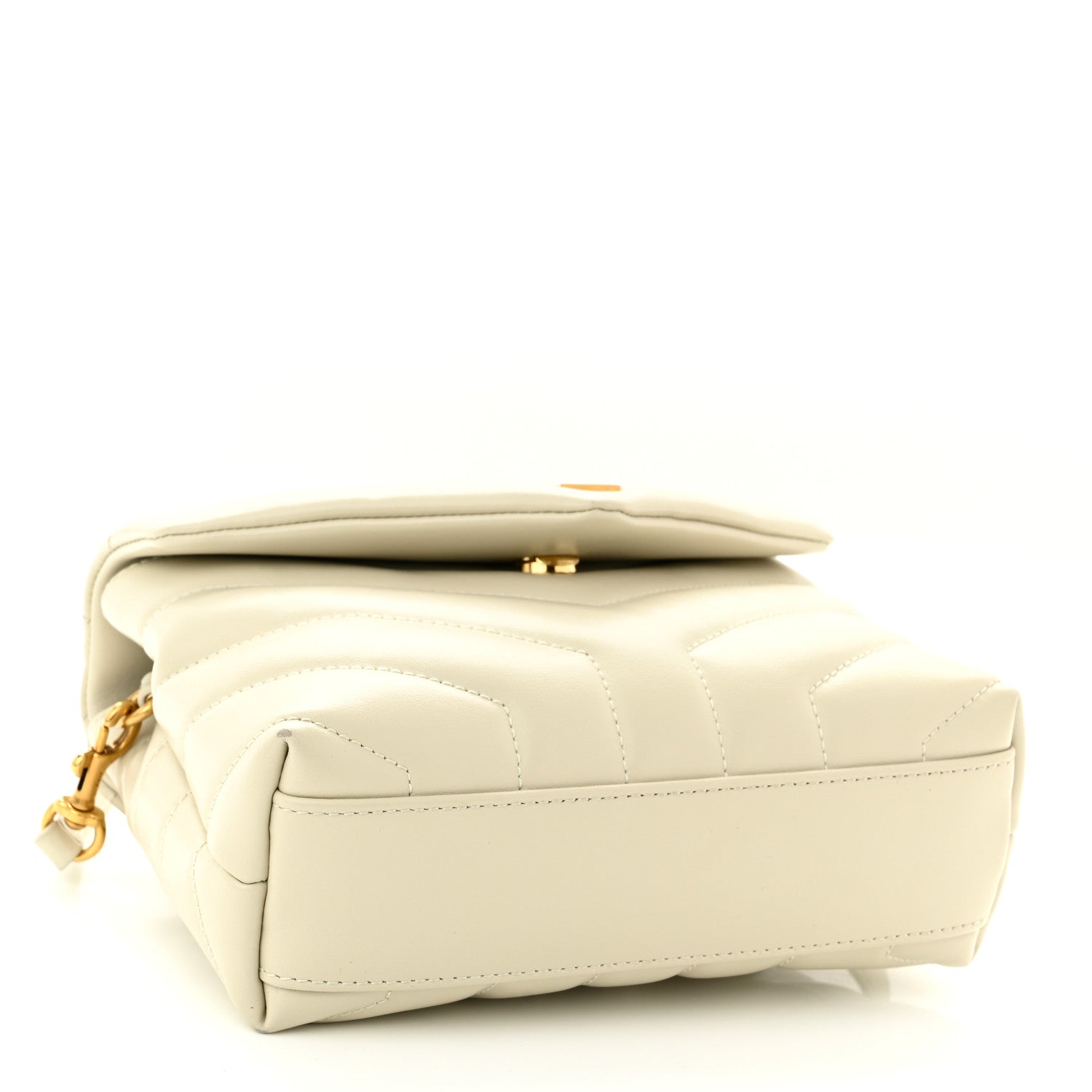 Saint Laurent Calfskin Y Quilted Monogram Toy Loulou Crossbody Bag Ivory 3 of 12