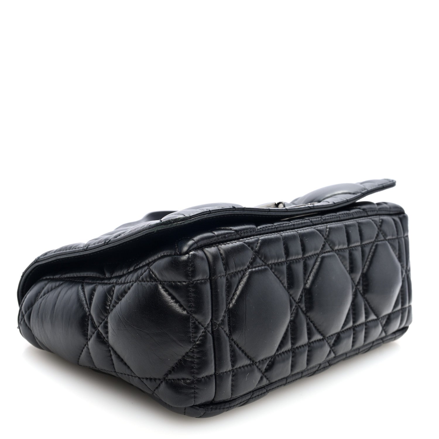 Christian Dior Calfskin Macrocannage Medium Caro Bag Black 4 of 10