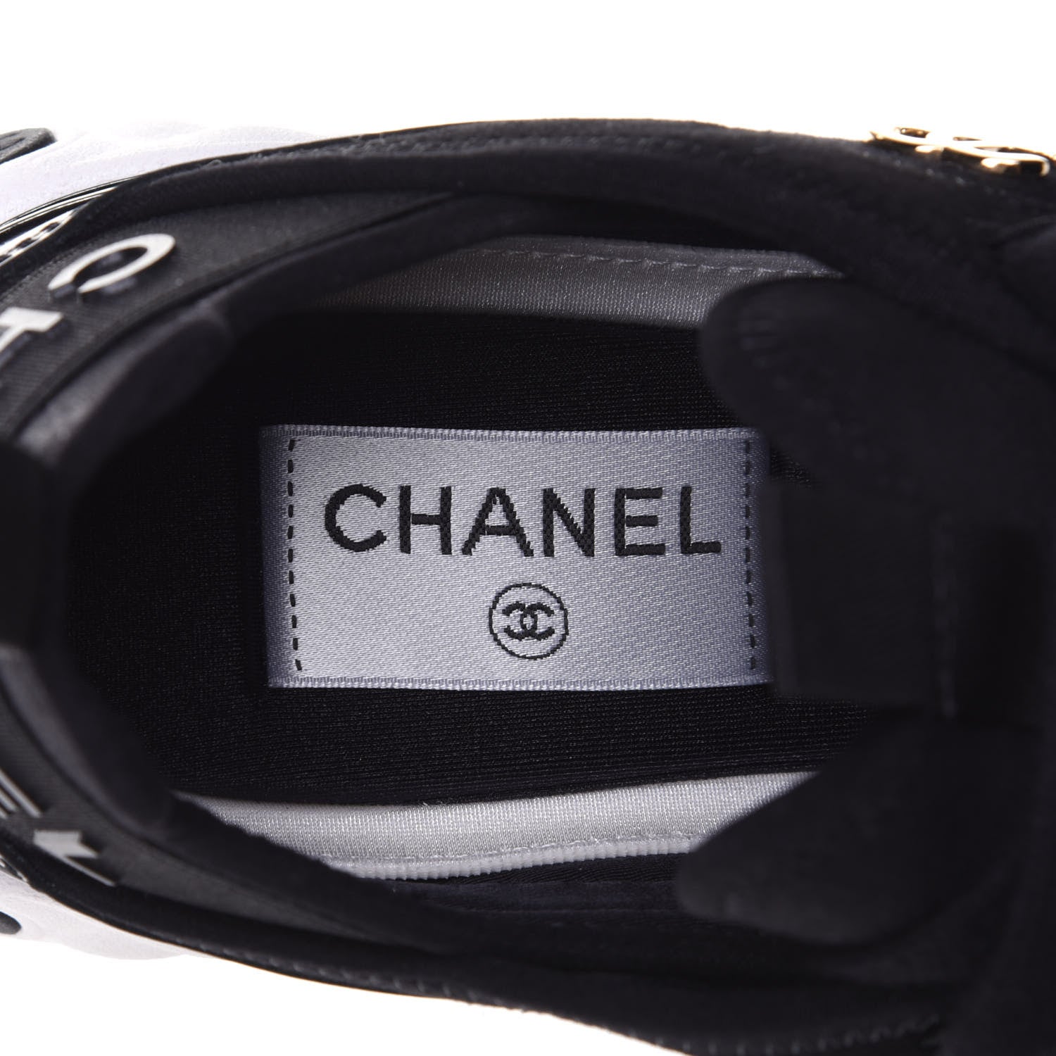 Chanel Velvet Calfskin Mixed Fibers CC Sneakers 35.5 Black 9 of 11