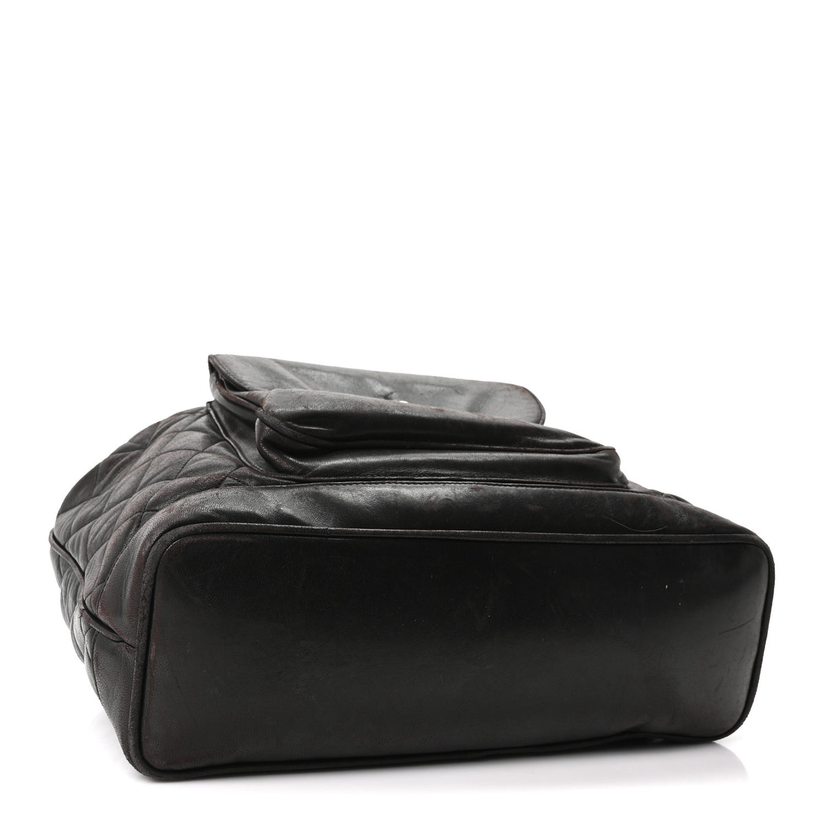 Lambskin Quilted Drawstring Backpack Brown
