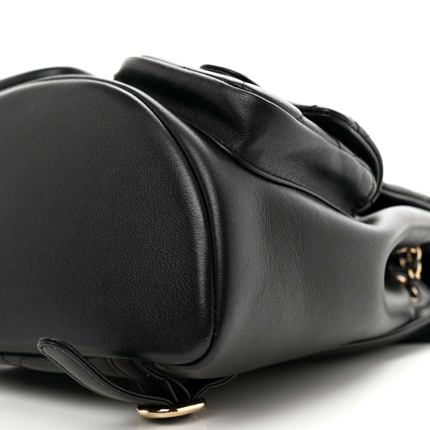 Chanel Calfskin Quilted Medium Duma Pockets Drawstring Backpack Black 9 of 9