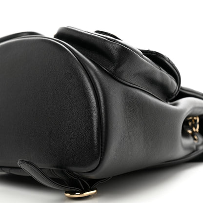 Chanel Calfskin Quilted Medium Duma Pockets Drawstring Backpack Black 9 of 9