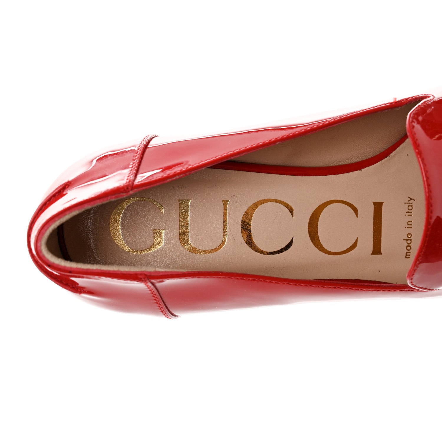 Gucci Vernice Womens Baby Horsebit Square Toe Loafers 36 Maple Red 7 of 8