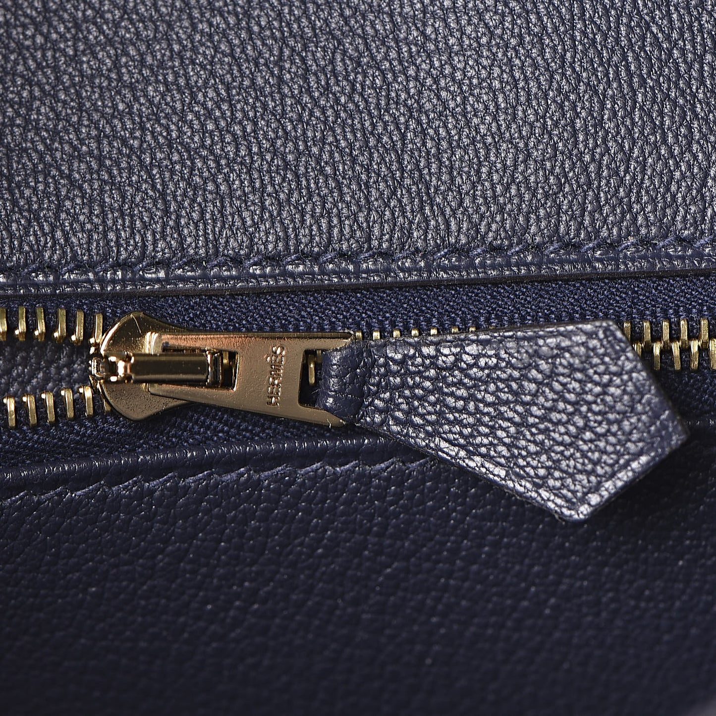 Togo Bi Color Horseshoe Birkin 25 Bambou Bleu Nuit