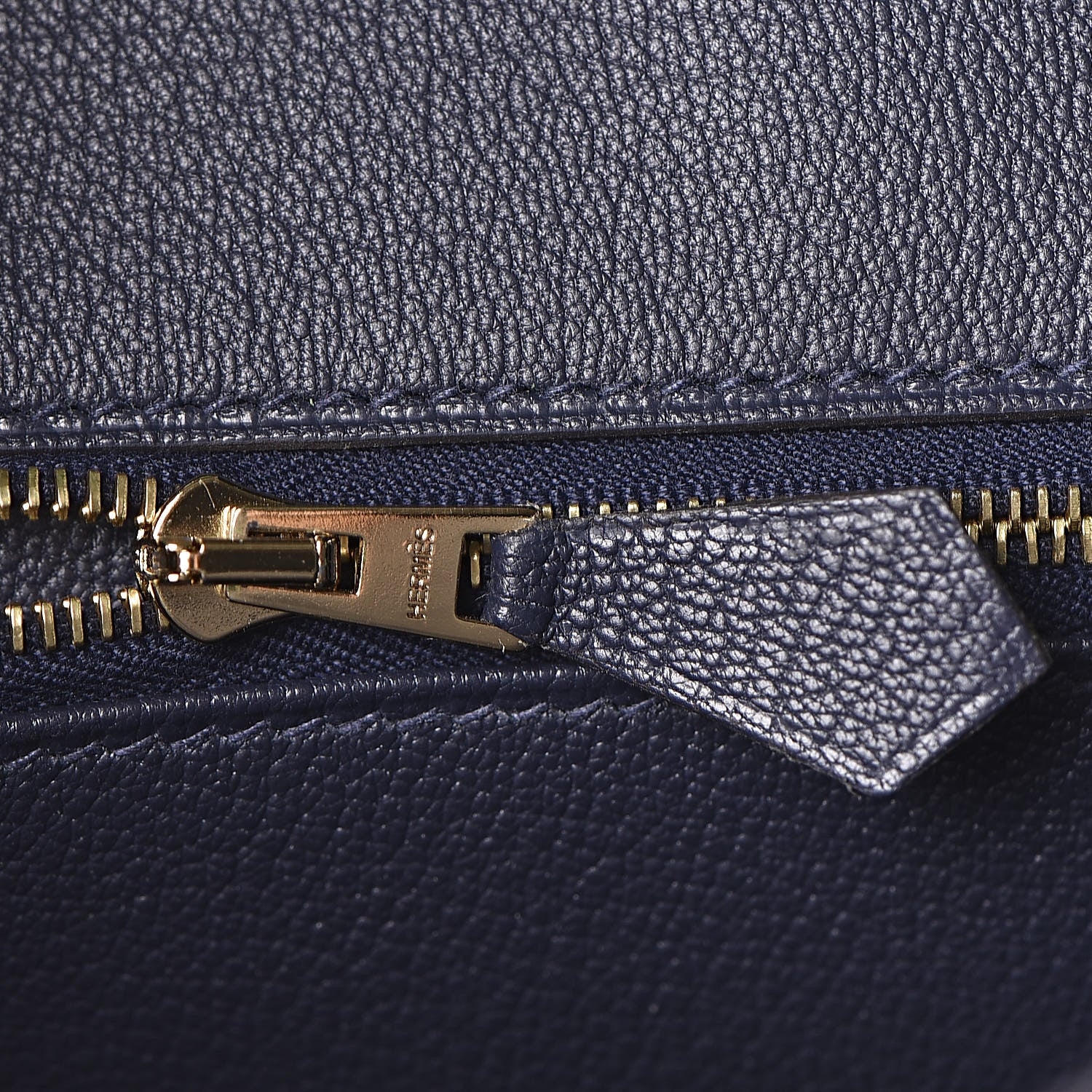 Hermes Togo Bi Color Horseshoe Birkin 25 Bambou Bleu Nuit 10 of 37