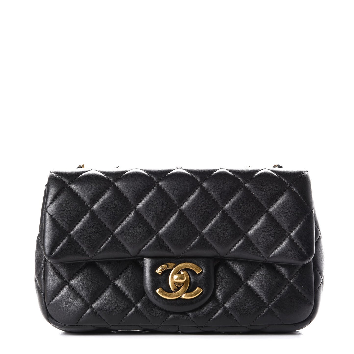 Lambskin Small Grocery By Chanel Flap Black