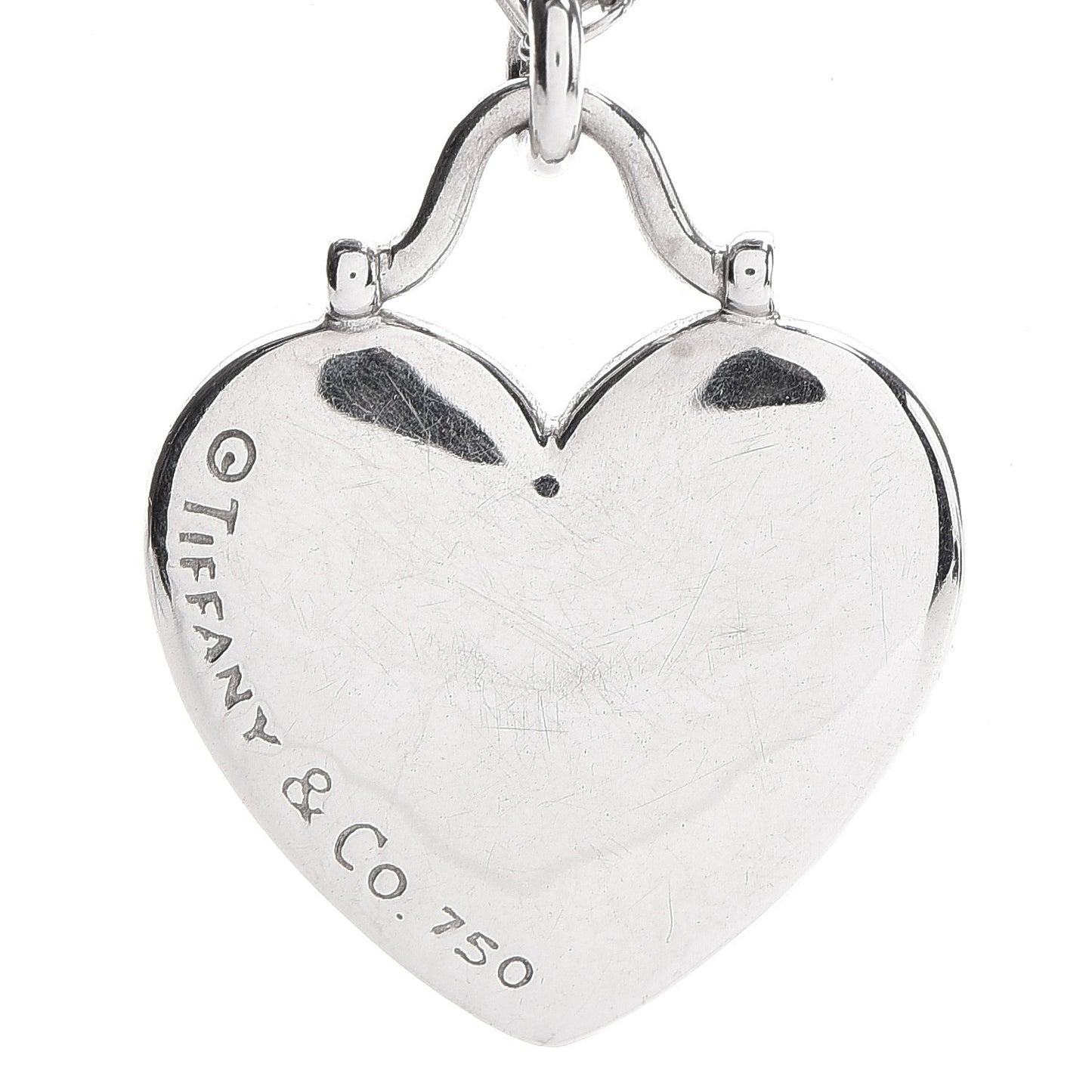 18K White Gold Diamond Etoile Heart Pendant Necklace