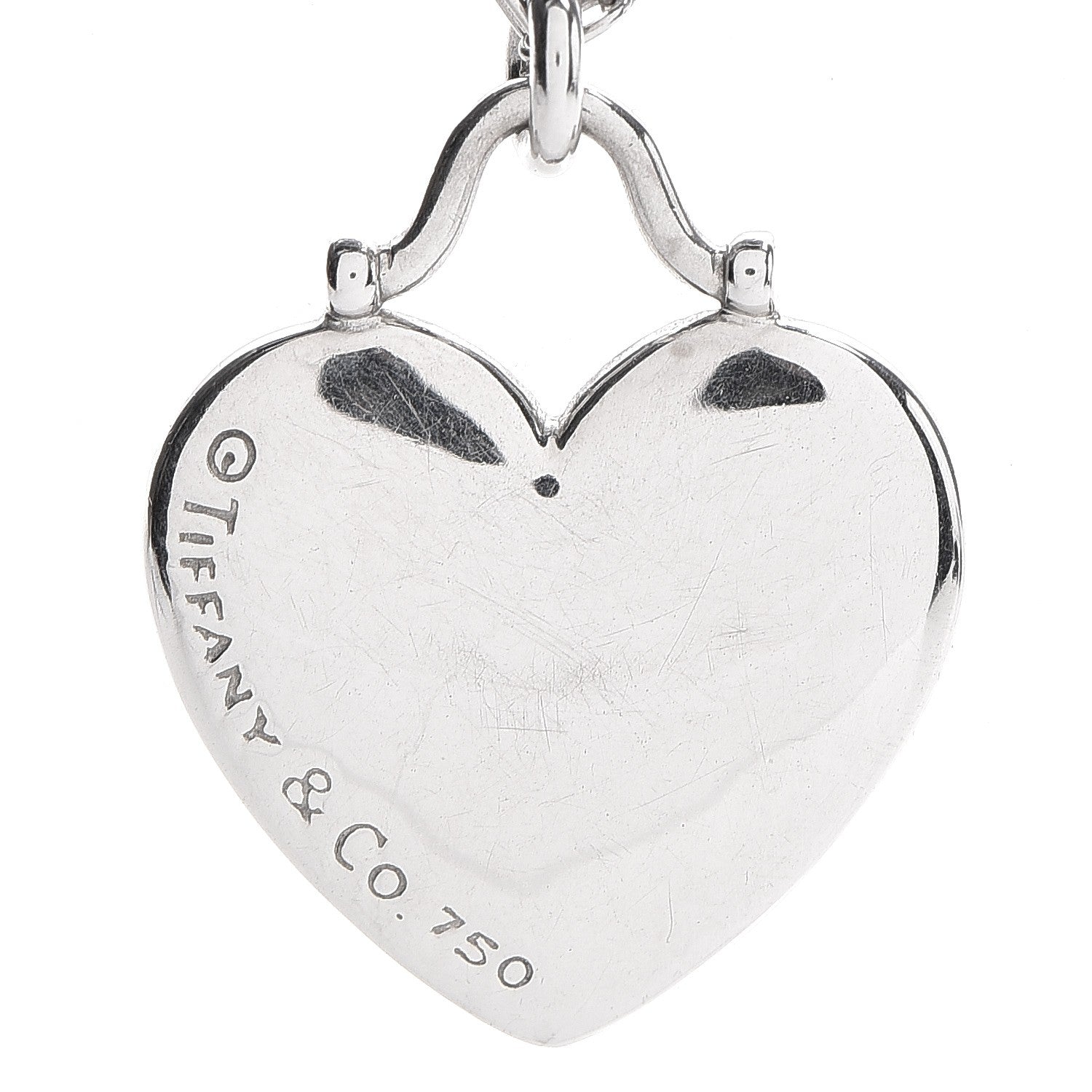 Tiffany 18K White Gold Diamond Etoile Heart Pendant Necklace 5 of 8